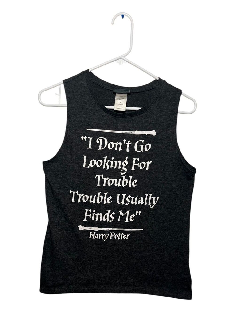 Harry Potter- Muscle Tank Top Gray Graphic Sleeveless Shirt - Women's Medium